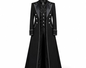 Men's Black Gothic Victorian Tailcoat | Steampunk Prince Formal Long Coat