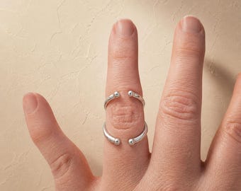 Adjustable Sterling Silver Swan Splint Ring Finger Support Ring Arthritis Joint Support Ring Minimalist Open Band Therapy Ring