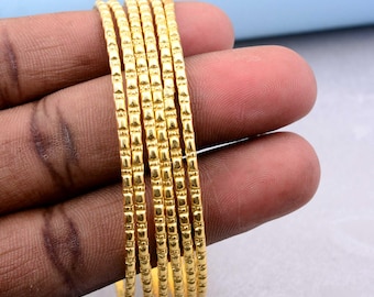 18K Gold Plated Dainty Bangle For Women Bracelet, Tarnish-Resistant, Waterproof Minimalist Stainless Steel Jewelry, Stackable Gold Bracelet