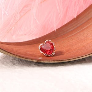 Mini Red Heart Pin Back Brooch, Sparkly Zircon Ruby Pin, Dainty Heart Shaped Lapel Pin, Collar Blazer Jewelry, Love Token Gift for her.