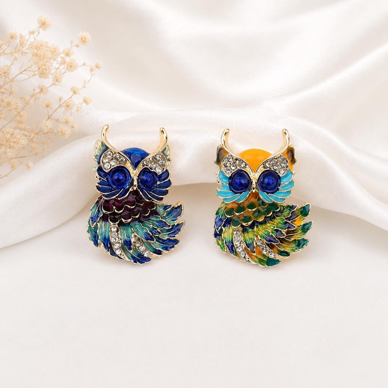 Unusual Owl Brooch, Quirky Bird Pin, Unique Owl Jewelry, Whimsical Owl Pin, Charming Owl Brooch, Sta