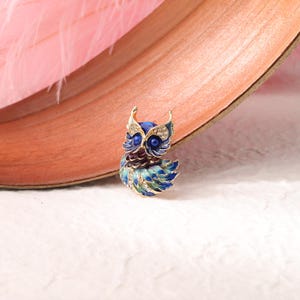 Unusual Owl Brooch, Quirky Bird Pin, Unique Owl Jewelry, Whimsical Owl Pin, Charming Owl Brooch, Statement Owl Pin