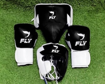 Conjunto de Fly Boxing – Guantes de entrenamiento personalizados hechos a mano / Guantes de Fly Boxing personalizados / Guantes de cuero / Regalo de boxeo