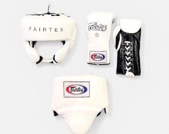 Custom Fairtex Boxing Gloves Set handmade leather boxing gloves | boxing gear | leather gloves | Grion guard, head guard