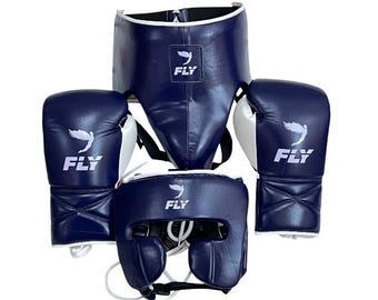 Fly Boxing Gloves l Boxing set | Leather Gloves | leather boxing gloves | Sparring Gloves, Headgear ,Grion guard boxing Gift