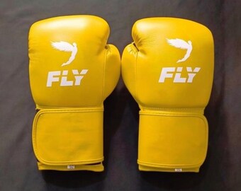 Guantes de boxeo Fly – Guantes de cuero personalizados para entrenamiento y sparring para boxeadores / Guantes de boxeo a medida / Regalos de boxeo / Guantes de cuero de vaca