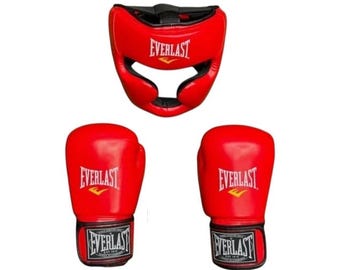 Everlast Boxing gloves and Headgear | leather boxing gloves | Personalized boxing gloves for professional fighters | leather gloves