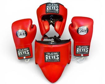Customized Cleto reyes Boxing Glove Set – Handmade Professional Fighters Training Head Gear |boxing set | leather gloves |Grion guard