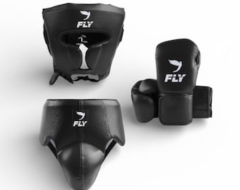 Fly Leather Boxing Glove Set – Handmade Professional Fighters Training gloves | Custom boxing kit | leather gloves |Grion guard boxing gear