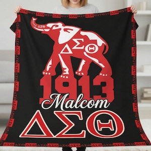 Gepersonaliseerde deltasigma-thetadeken, aangepaste vrouwenclubworp, oversteekcadeau, geschenk nalatenschap, Grieks levensdeken