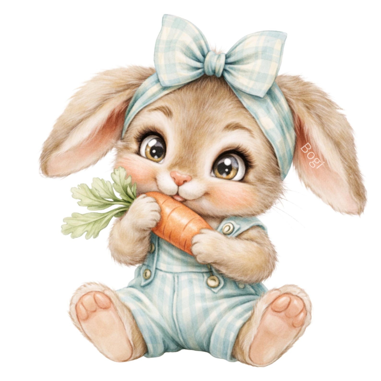 Easter Bunny Clipart Bundle – 16 Cute Baby Rabbit PNG, Pastel ...