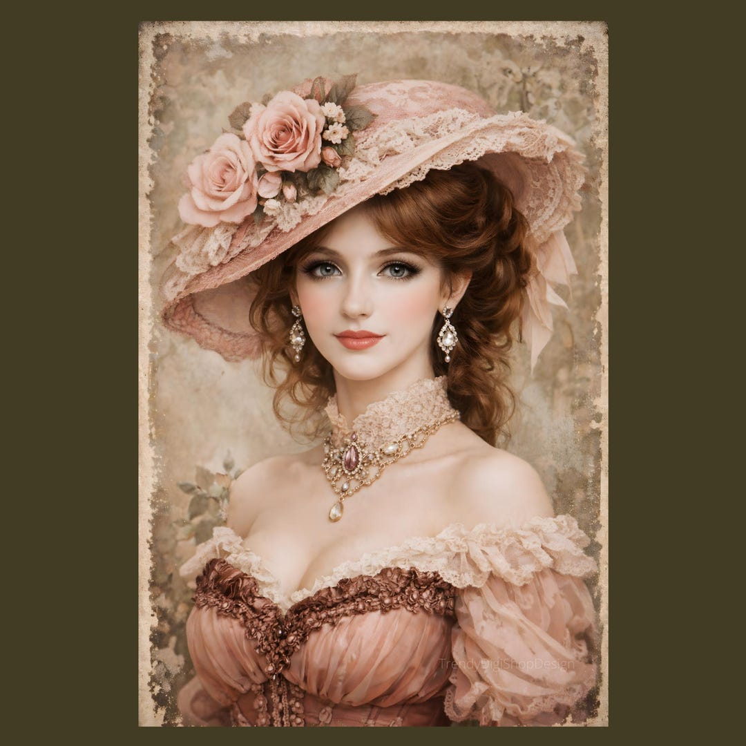 Victorian Lady Junk Journal Pages, Vintage Woman Collage Sheet ...