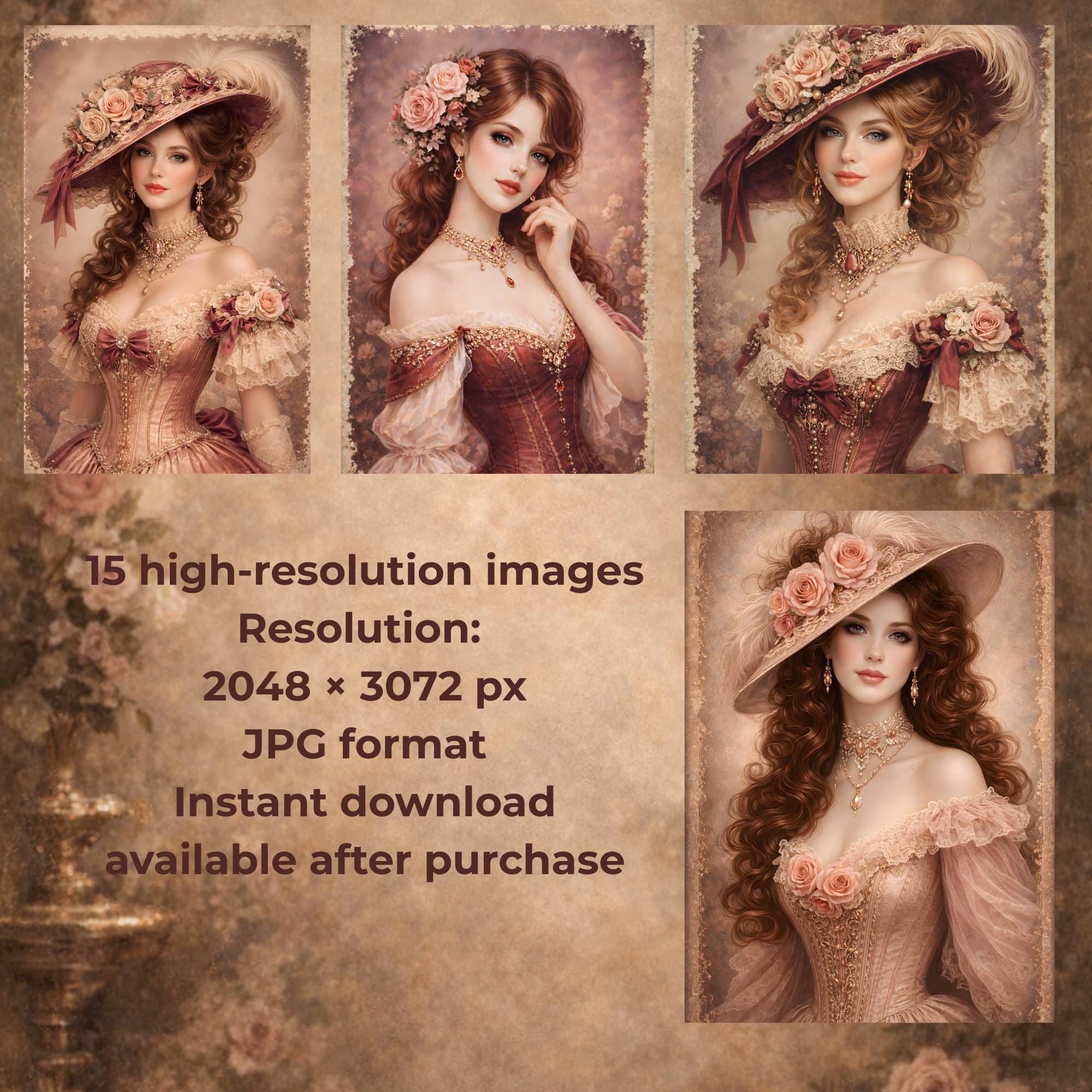 Victorian Lady Junk Journal Pages, Vintage Woman Collage Sheet ...