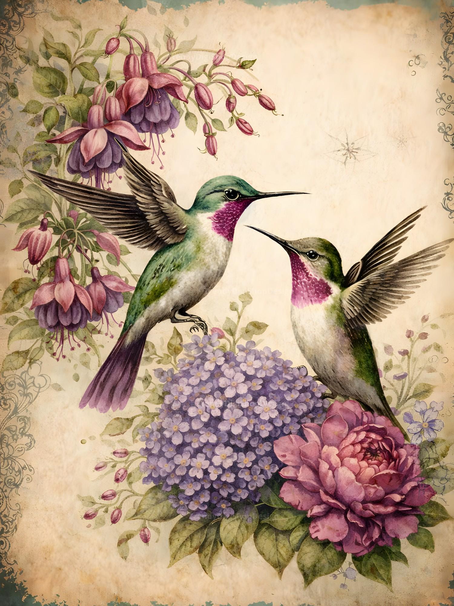 Vintage Bird Junk Journal Kit Floral Bird Ephemera Printable Scrapbook ...
