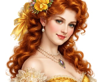 Paquete de imágenes prediseñadas de retratos victorianos, damas y caballeros vintage, ilustraciones de personajes victorianos, efímeras de diarios basura, gráficos para scrapbooking