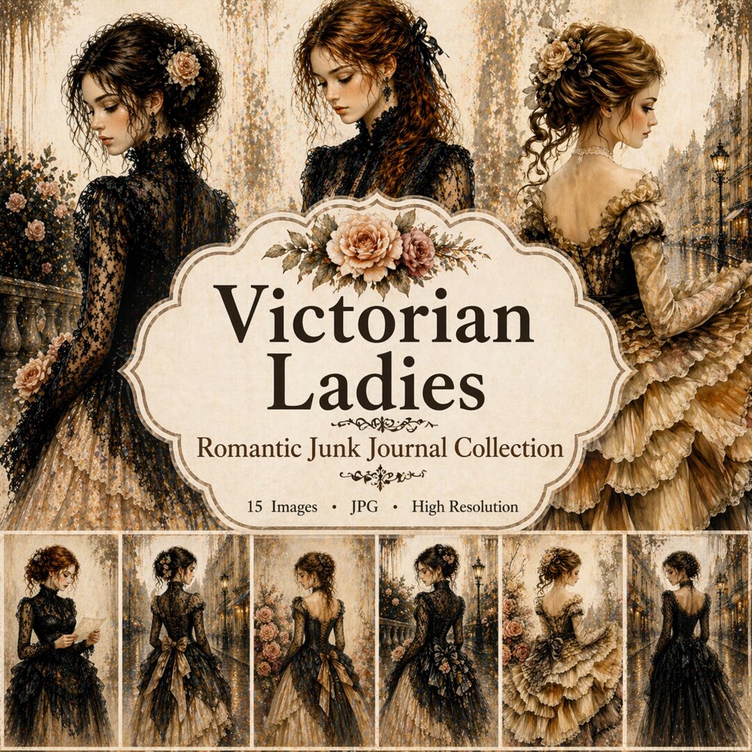 Victorian Ladies Junk Journal Kit – Vintage Women Ephemera, Romantic ...