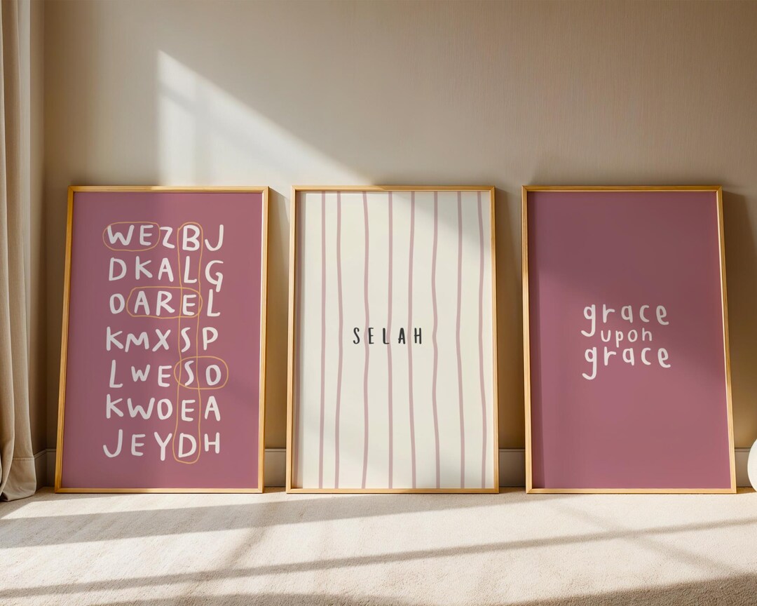 SET of 3 Bible Verse Prints Digital Download, Boho Christian Wall Art ...