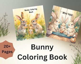 Rabbit Coloring Book for Kids | Animal Art, Classroom Activity (Digital Download)