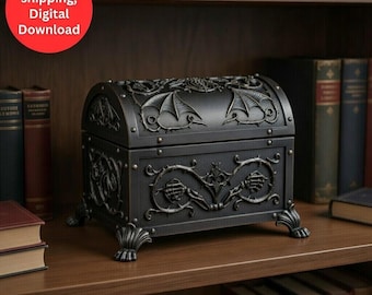 Gothic, Dragon, Jewelry Box STL, 3D Print files, Organizer, Jewelry Holder, Gothic Home Decor