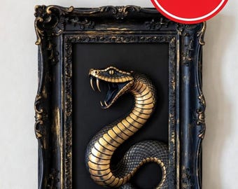 Snake, Picture Frame, STL Files, Gothic Home Decor, 3D Print Files, Photo Frame