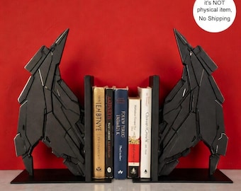 Gothic Bat Book Nook, STL Files, Gothic Bookshelf Decor, 3D Print files, Bookend
