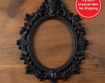 Gothic, Picture Frame, STL Files, Gothic Home Decor, 3D Print Files, Photo Frame