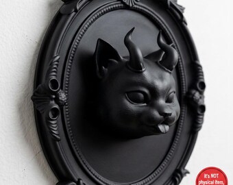 Marco de fotos de gato negro, archivos STL, decoración gótica para el hogar, marco victoriano, marco de fotos