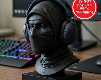 Ninja Headphone Stand, 3D Print Files, Headset Stand, Headset Holder, STL Files