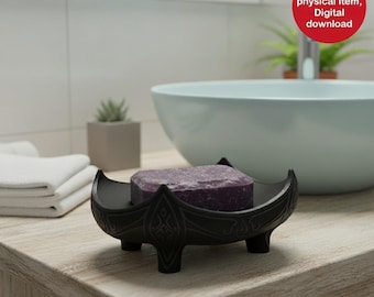 Gothic Soap Dish Holder STL Digital 3D Print Model Bathroom Decor, Vintage Black Soap Holder