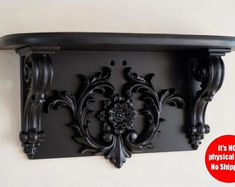 Gothic, Shelf, STL Files, Gothic Home Decor, 3D Print Files, Shelf Decor, Wall Shelf