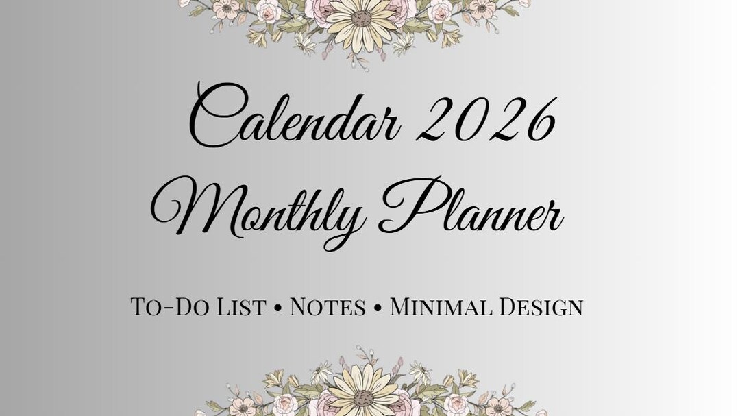 Kalender 2026 zum Ausdrucken – Monatsplaner mit To Do Liste & Notizen
