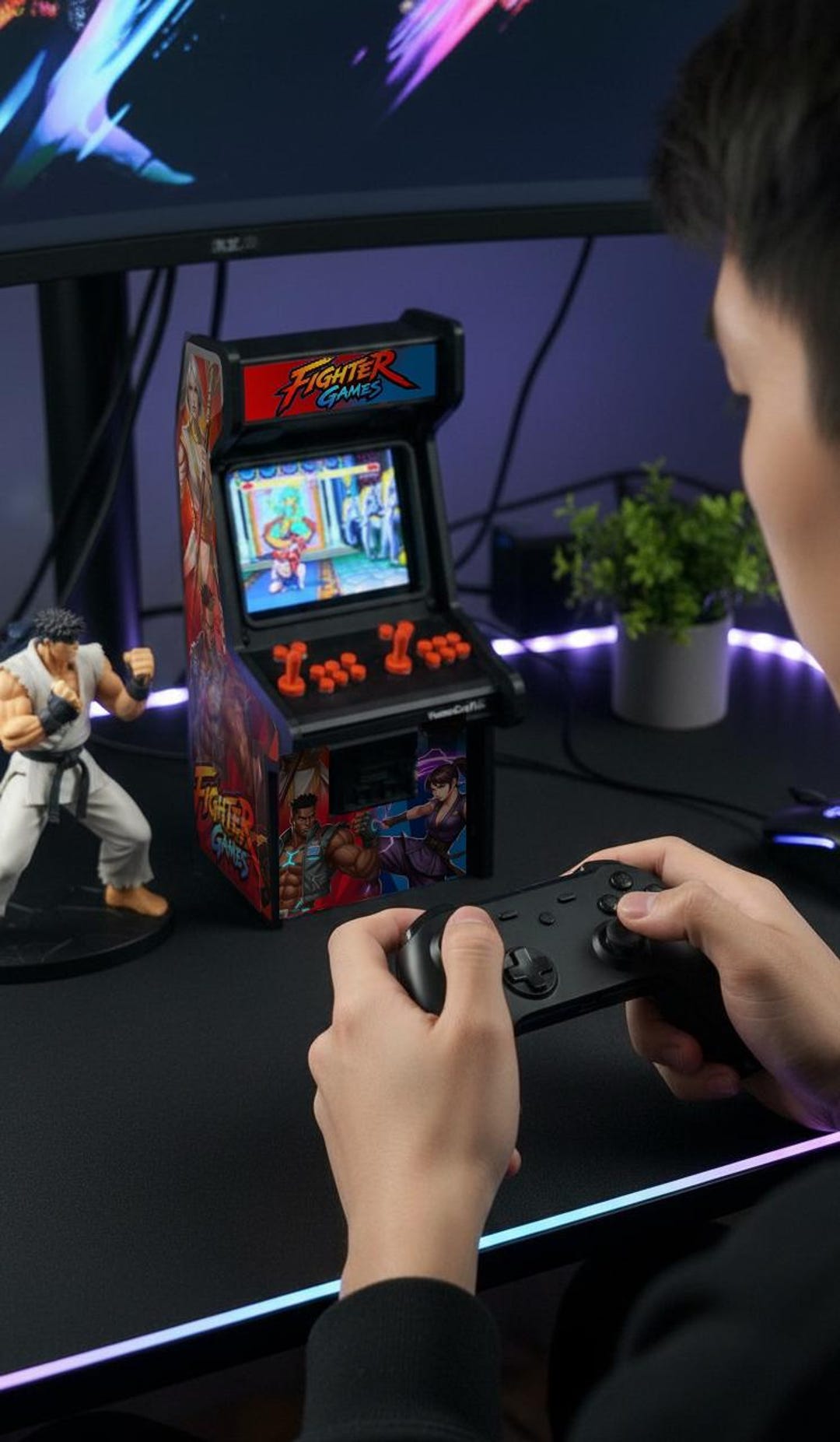 Mini Retro Arcade Console – Desktop Arcade Cabinet – Classic Fighting ...