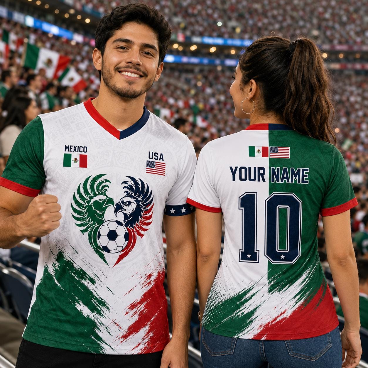Discover World Cup 2026 Soccer Jersey, Mexico USA Football Shirt, Custom Name Number Jersey, Futbol Fan Jersey, Patriotic Sportswear