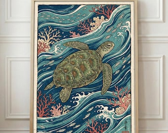 浮世絵 ウミガメ 日本海沿岸 | マキシマリスト ウォールアート