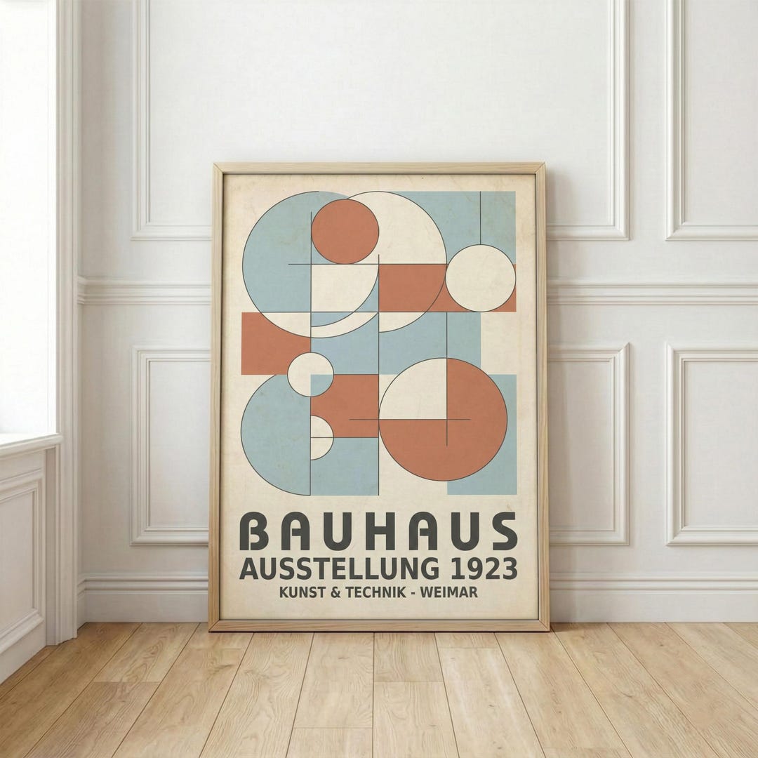 Bauhaus Exhibition Poster 1923 | Geometric Weimar Art Print | Mid ...
