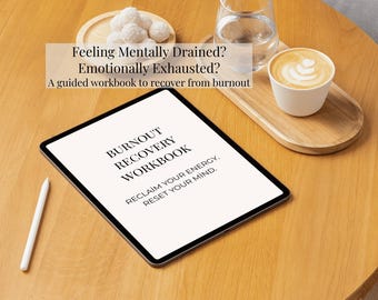 Burnout Recovery Workbook Printable – Mental Reset Worksheets, Emotional Healing Journal, Stress Relief Therapy PDF