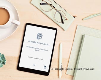 Anxiety Coping Cards Printable – Relief Tool, Grounding Exercise, Instant Calm Kit PDF