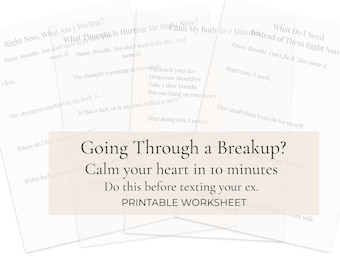 Breakup Worksheet Printable – Stop Texting Your Ex, Emotional Reset in 10 Minutes PDF