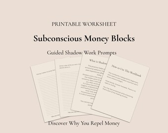 Money Anxiety Shadow Work Journal – Guided Prompts (Printable PDF)