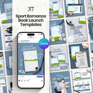 Sport Romantik Autor Bookstagram Bundle-Vorlagen Buchvorstellung Instagram Book Promo Template Canva Book Marketing Bookish Content Writer