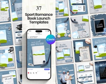 Sport Romance Author Bookstagram Bundle Templates Book Launch Instagram Book Promo Template Canva Book Marketing Bookish Content Creator