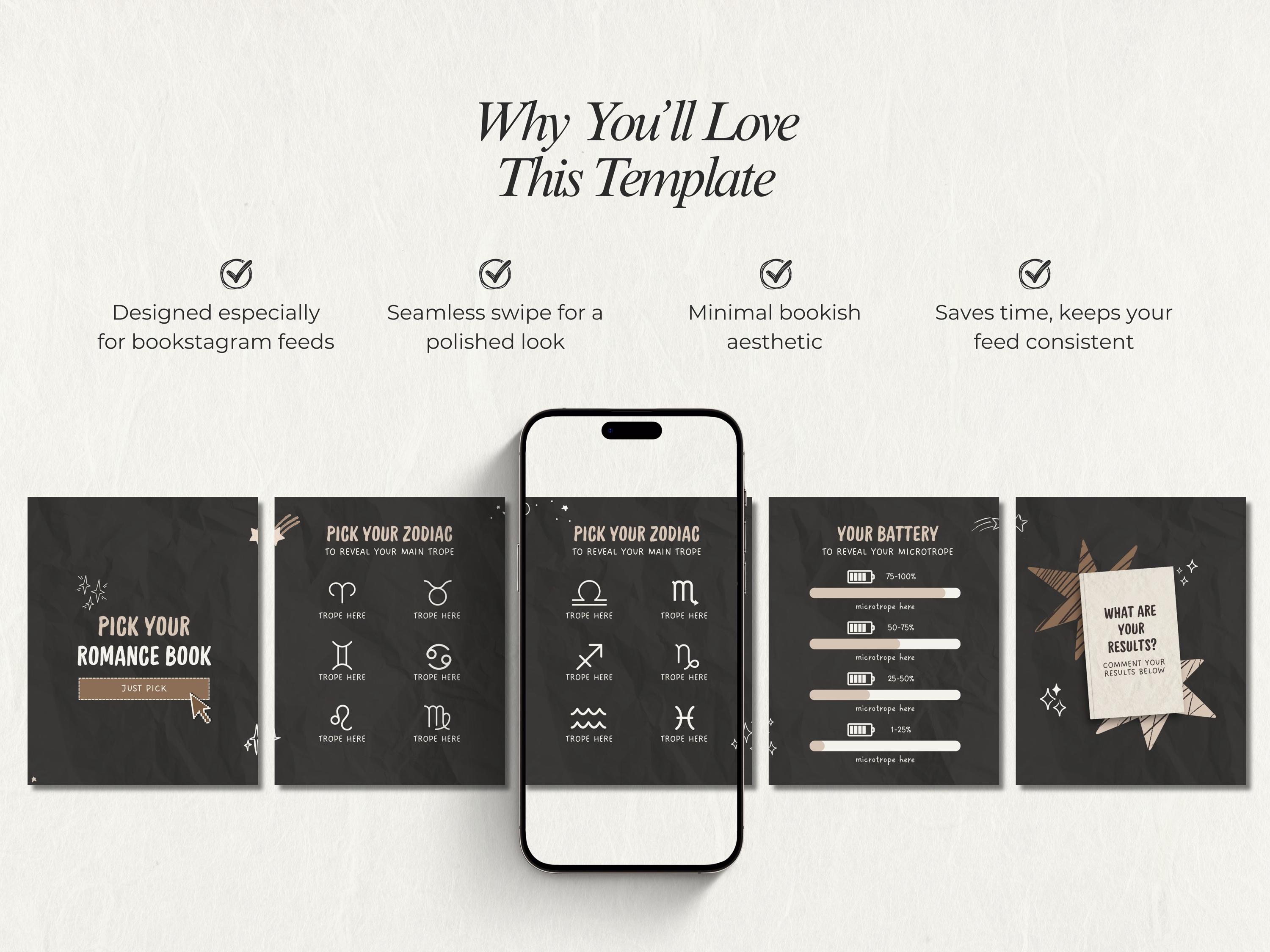 Minimal Bookstagram Carousel Template Canva Seamless Instagram Carousel ...