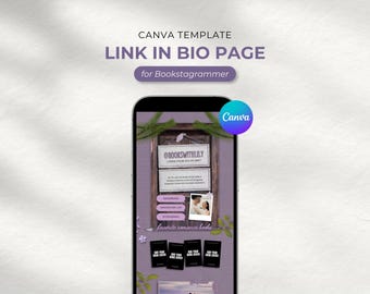 Bookstagram Link in Bio Canva Template Mini Landing Page for Book Lovers