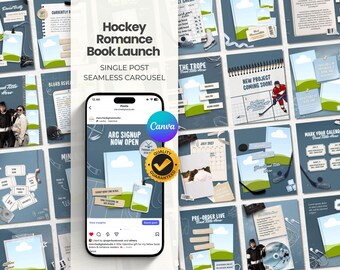Hockey Romance Book Launch Canva Template Launch Kit Bundle Indie Author Book Launch Writer Instagram Book Promo Canva Book Marketing