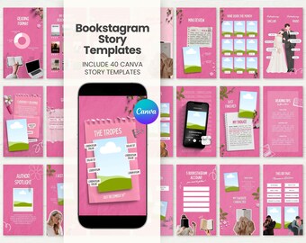 Bookstagram Story Template Bookish Instagram Bookstagrammer Social Media Author Instagram Content Customizable Bookstagram Template Canva