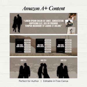 Amazon A+ contentsjabloon voor auteurs bewerkbare KDP A+ contentbundel Romance Author Book Launch Promo Kit Book Marketing Graphics