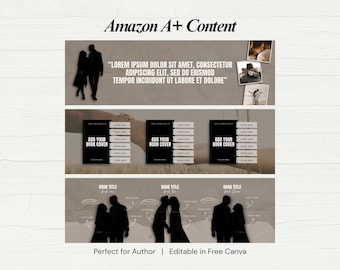 Amazon A+ Content Template for Authors Editable KDP A+ Content Bundle Romance Author Book Launch Promo Kit Book Marketing Graphics