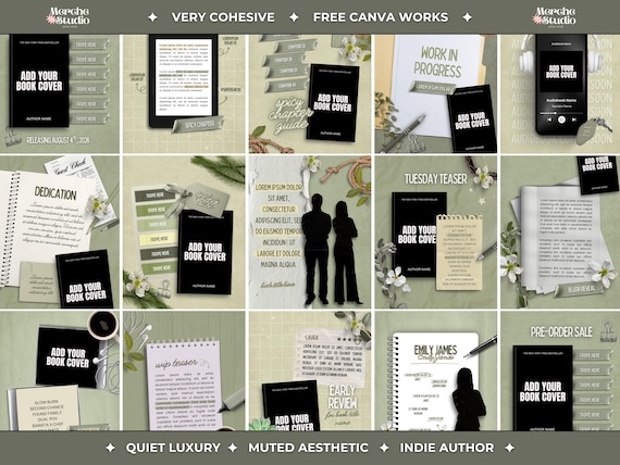 Bookstagram Canva Templates Indie Author Instagram Canva Templates Book Launch Template Bundle Social Media Kit Book Promotion