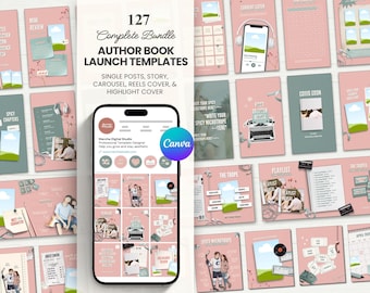 Romance Author Instagram Template Bundle Indie Author Book Launch Canva Templates Book Instagram Marketing Bookstagram Writer Content Kit