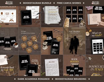 Dark Academia Bookstagram Canva Templates Book Instagram Template Bundle Book Promotion Canva Templates Author Book Launch Book Marketing